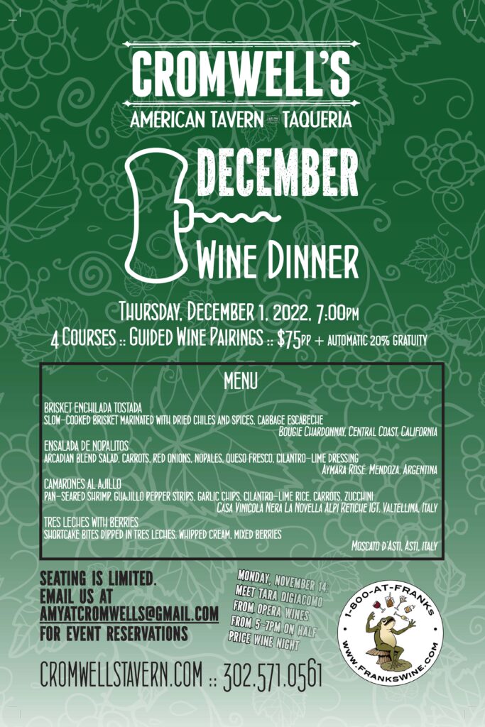 Crom wine dinner POSTER - Dec 2022