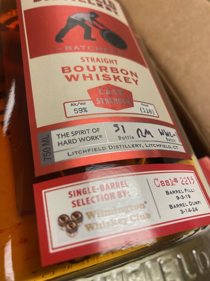 Litchfield Distillery Straight Bourbon Whiskey 118 proof