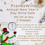 FranksWine Annual New Year’s Day Wine Sale