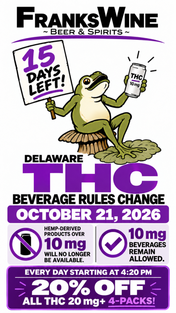 THC 20 percent off at FranksWine
